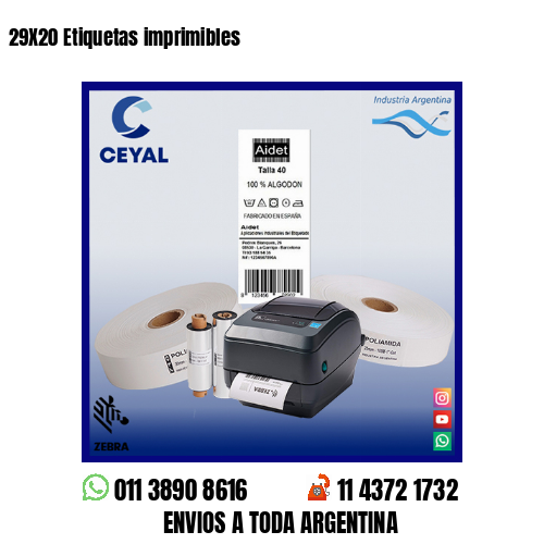 29X20 Etiquetas imprimibles
