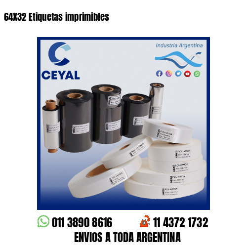 64X32 Etiquetas imprimibles