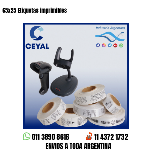 65×25 Etiquetas imprimibles