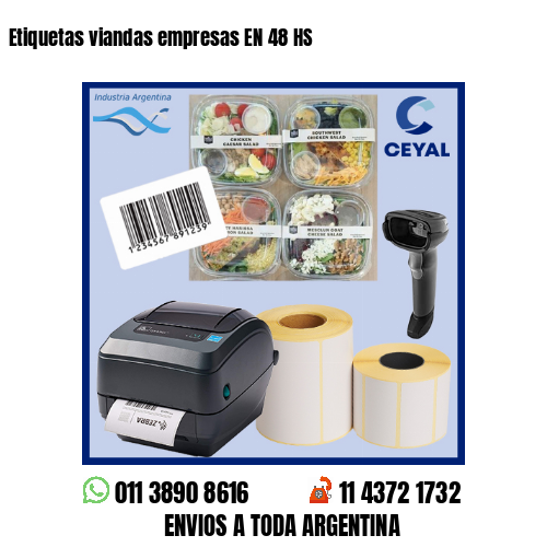 Etiquetas viandas empresas EN 48 HS