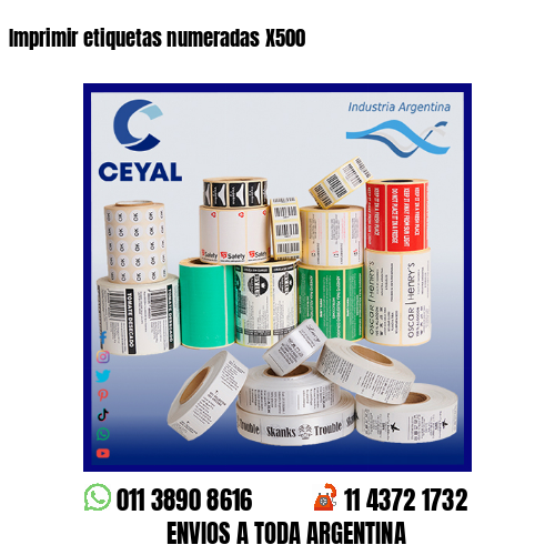 Imprimir etiquetas numeradas X500