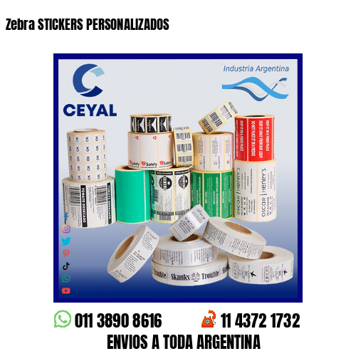 Zebra STICKERS PERSONALIZADOS