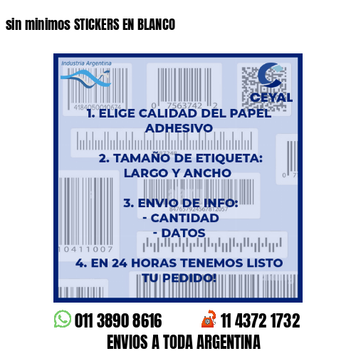 sin minimos STICKERS EN BLANCO