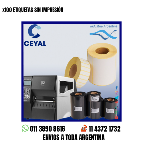 x100 ETIQUETAS SIN IMPRESIÓN