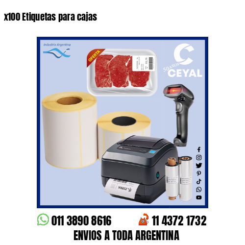 x100 Etiquetas para cajas