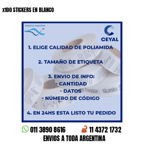 x100 STICKERS EN BLANCO