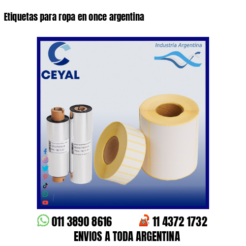 Etiquetas para ropa en once argentina