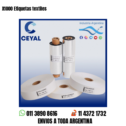 X1000 Etiquetas textiles