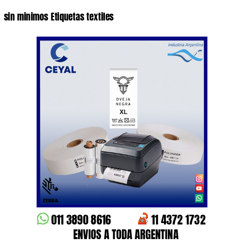 sin minimos Etiquetas textiles