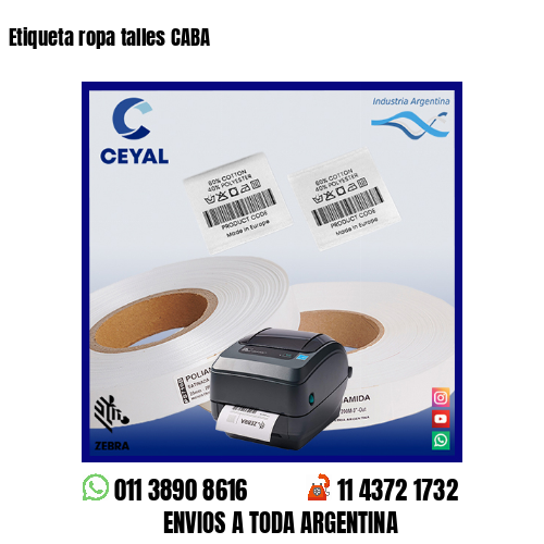 Etiqueta ropa talles CABA
