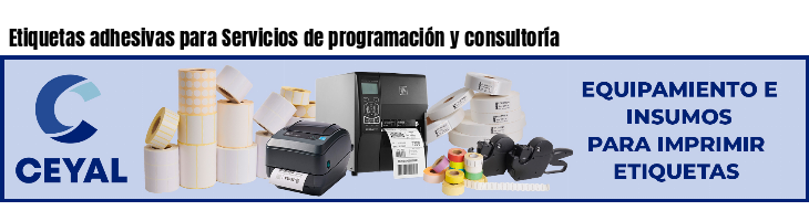 Etiquetas adhesivas para Servicios de programación y consultoría
