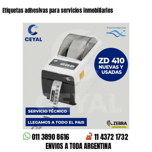 Etiquetas adhesivas para servicios inmobiliarios