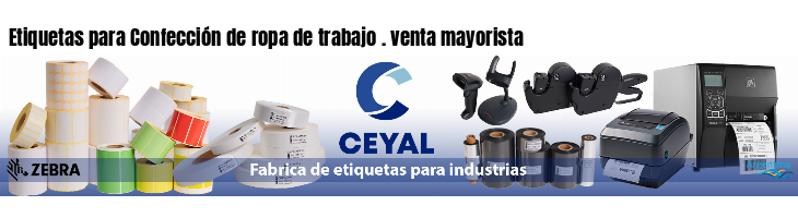 Etiquetas para Confección de ropa de trabajo . venta mayorista