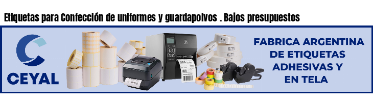 Etiquetas para Confección de uniformes y guardapolvos . Bajos presupuestos