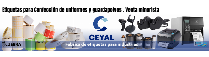 Etiquetas para Confección de uniformes y guardapolvos . Venta minorista