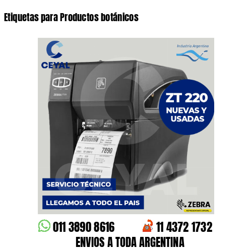 Etiquetas para Productos botánicos