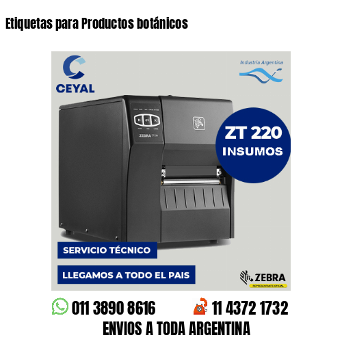Etiquetas para Productos botánicos