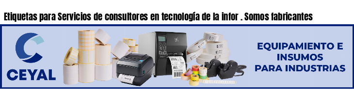 Etiquetas para Servicios de consultores en tecnología de la infor . Somos fabricantes