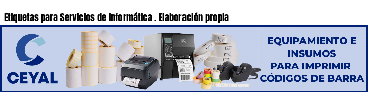 Etiquetas para Servicios de informática . Elaboración propia