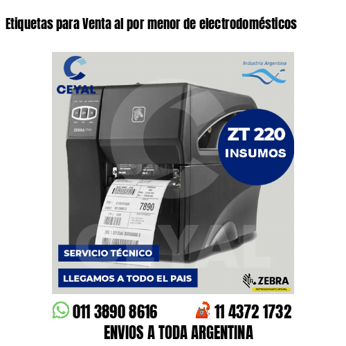 Etiquetas para Venta al por menor de electrodomésticos