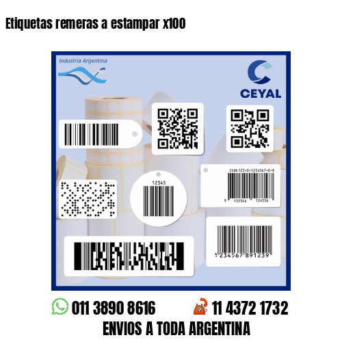Etiquetas remeras a estampar x100