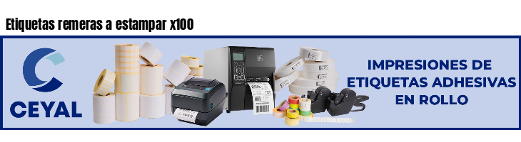 Etiquetas remeras a estampar x100