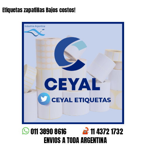 Etiquetas zapatillas Bajos costos!