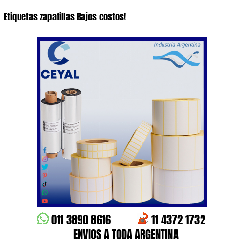 Etiquetas zapatillas Bajos costos!
