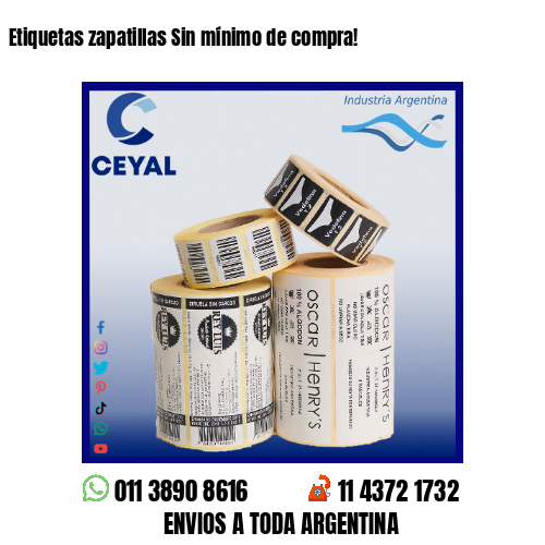 Etiquetas zapatillas Sin mínimo de compra!
