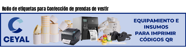 Rollo de etiquetas para Confección de prendas de vestir