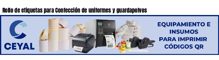Rollo de etiquetas para Confección de uniformes y guardapolvos
