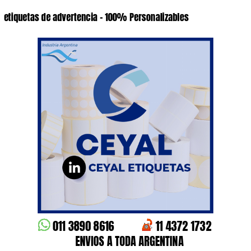 etiquetas de advertencia - 100% Personalizables