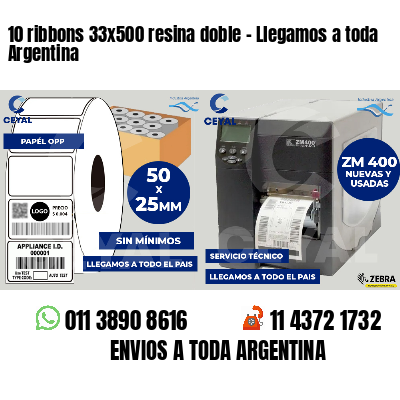 10 ribbons 33x500 resina doble - Llegamos a toda Argentina