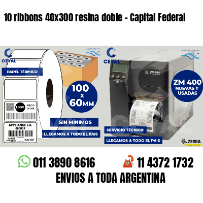 10 ribbons 40x300 resina doble - Capital Federal