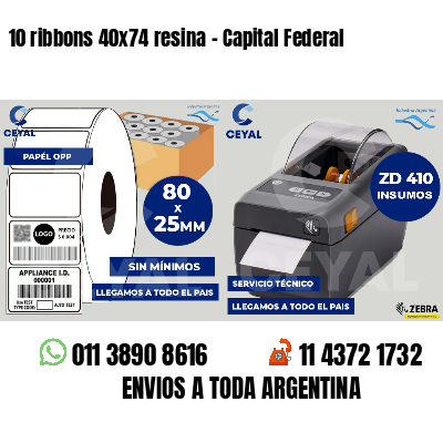 10 ribbons 40x74 resina - Capital Federal