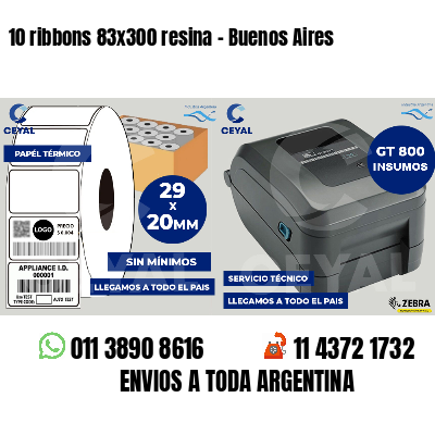 10 ribbons 83x300 resina - Buenos Aires