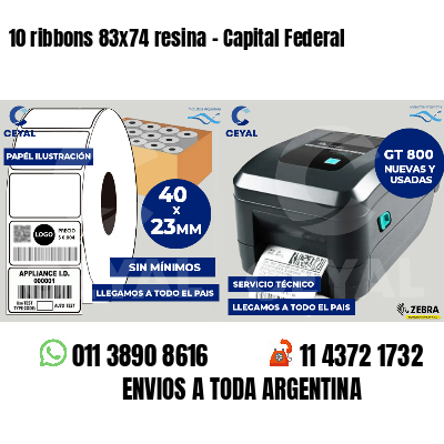 10 ribbons 83x74 resina - Capital Federal