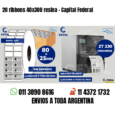 20 ribbons 40x300 resina - Capital Federal