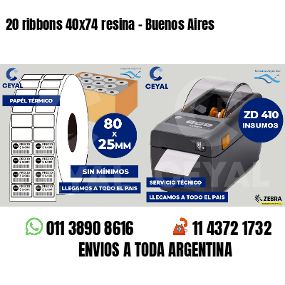 20 ribbons 40x74 resina - Buenos Aires