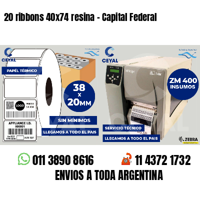 20 ribbons 40x74 resina - Capital Federal