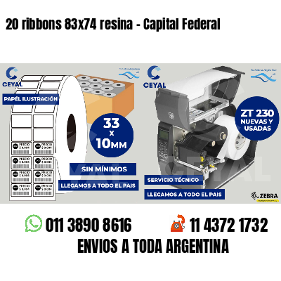 20 ribbons 83x74 resina - Capital Federal