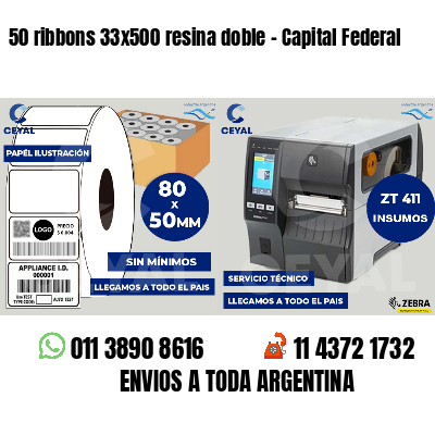 50 ribbons 33x500 resina doble - Capital Federal