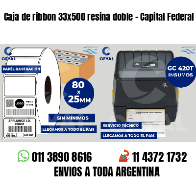 Caja de ribbon 33x500 resina doble - Capital Federal