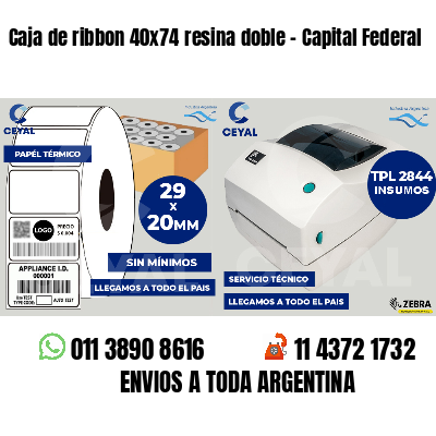 Caja de ribbon 40x74 resina doble - Capital Federal