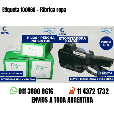Etiqueta 100X60 - Fábrica ropa