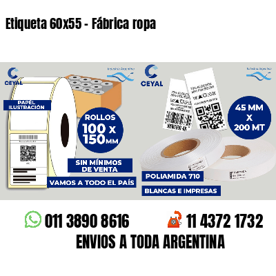Etiqueta 60x55 - Fábrica ropa