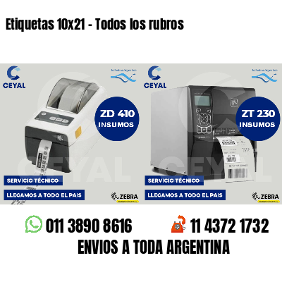 Etiquetas 10x21 - Todos los rubros
