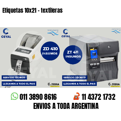 Etiquetas 10x21 - textileras