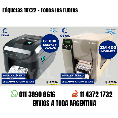 Etiquetas 10x22 - Todos los rubros