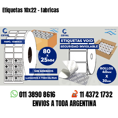 Etiquetas 10x22 - fabricas